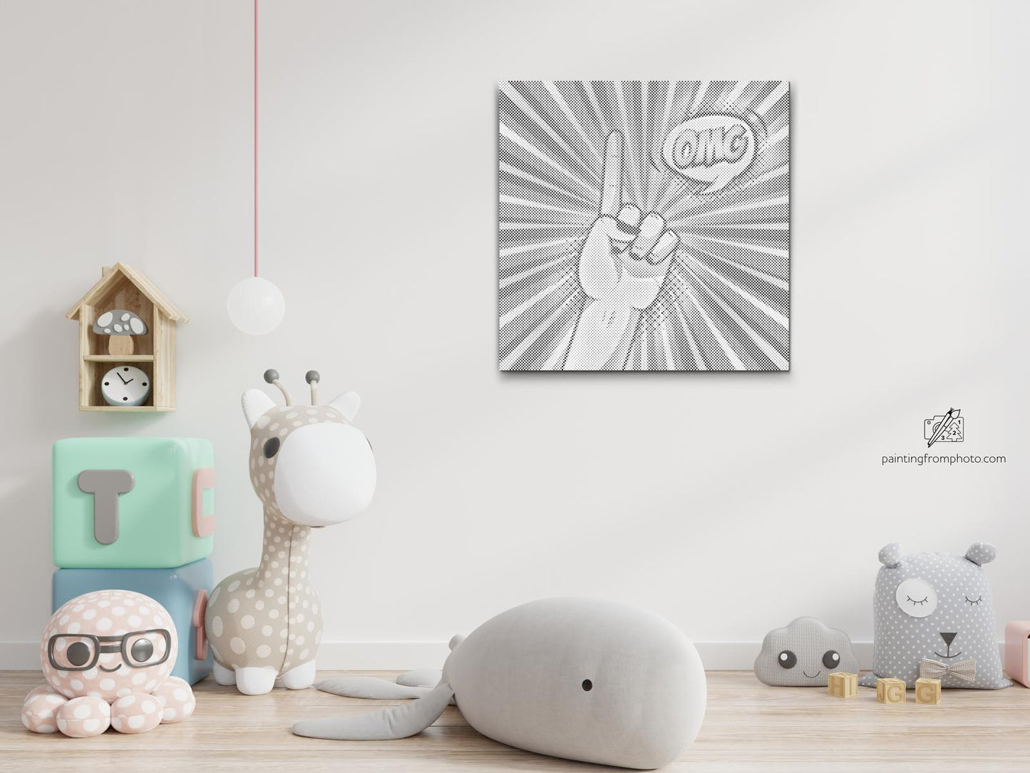 Mal-med-prikker -  Pop art - OMG
