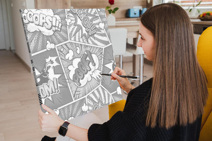 Mal-med-prikker -  Pop art - Bogstaver