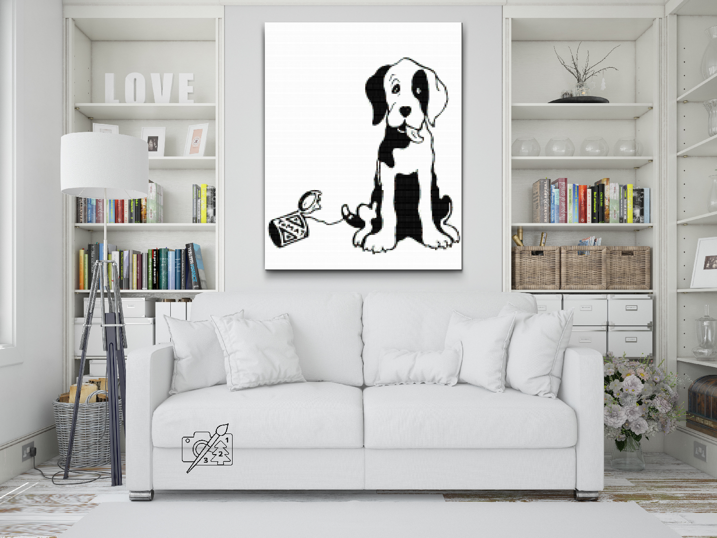 Diamond Painting - B/W Dog