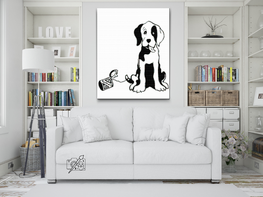 Diamond Painting - B/W Dog
