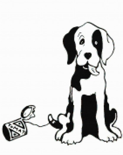 Diamond Painting - B/W Dog