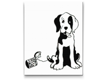 Diamond Painting - B/W Dog