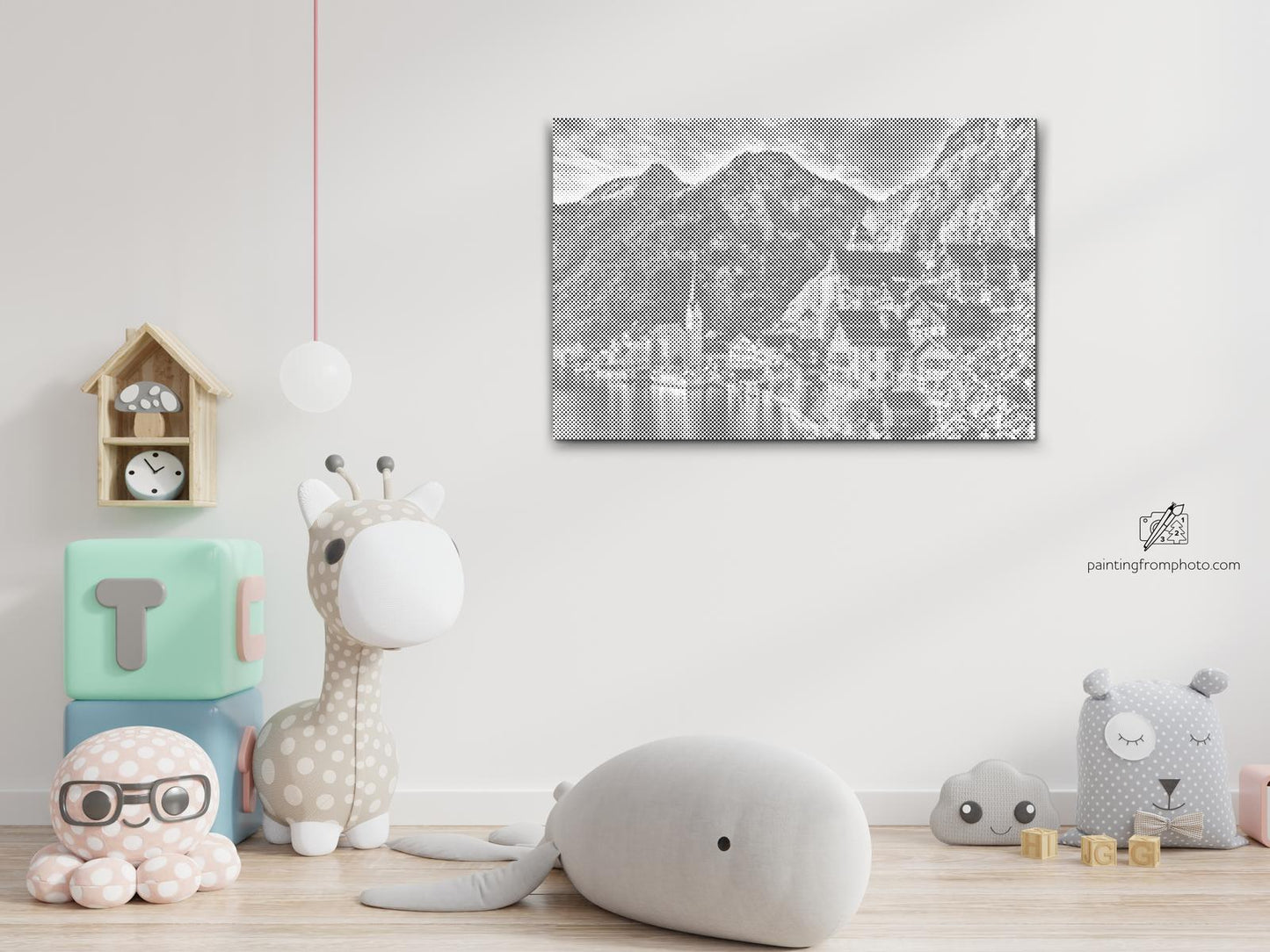 Mal-med-prikker -  Hallstatt-søen - Østrig