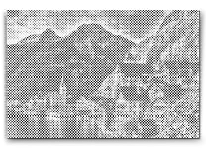 Mal-med-prikker -  Hallstatt-søen - Østrig