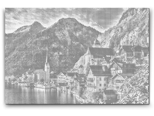 Mal-med-prikker -  Hallstatt-søen - Østrig