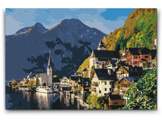 Paint by Numbers - Hallstatt-søen - Østrig