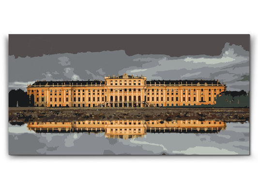 Paint by Numbers - Solnedgang ved Schönbrunn - Østrig