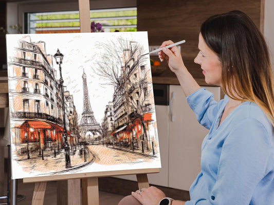 Diamond Painting - Tegning af Paris – Frankrig