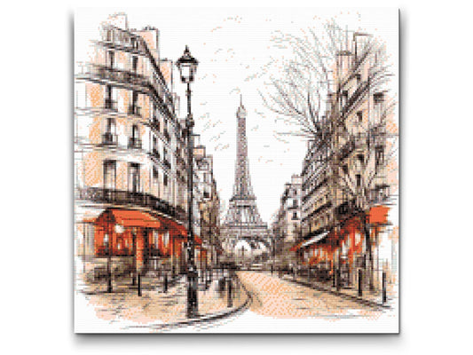 Diamond Painting - Tegning af Paris – Frankrig