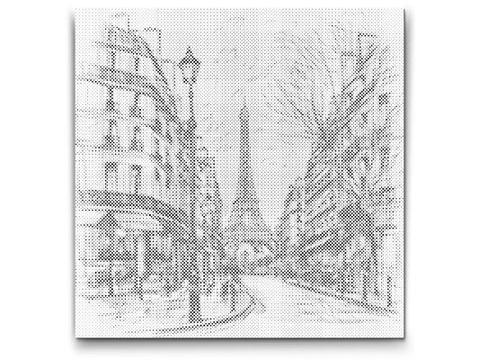 Mal-med-prikker -  Tegning af Paris – Frankrig