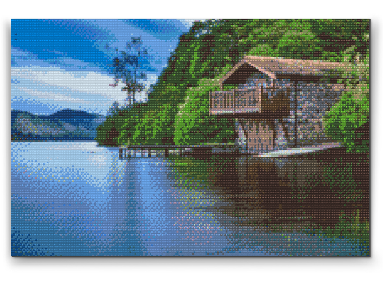 Diamond Painting - Hytte ved søen