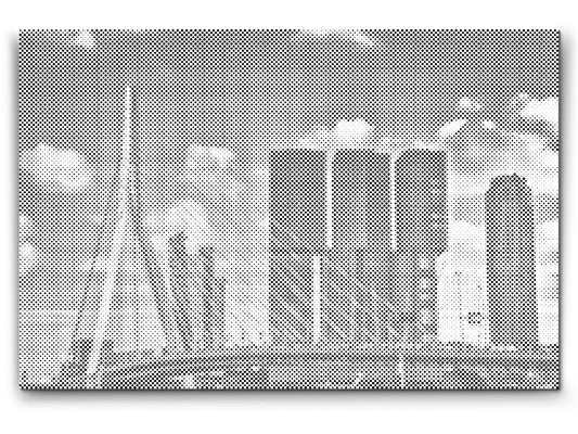Mal-med-prikker -  Erasmusbroen, Rotterdam - Holland