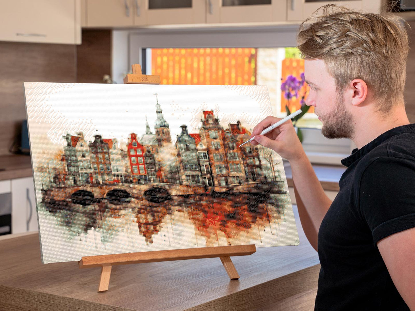 Diamond Painting - Tegning af Amsterdam - Holland