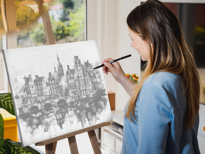 Mal-med-prikker -  Tegning af Amsterdam - Holland