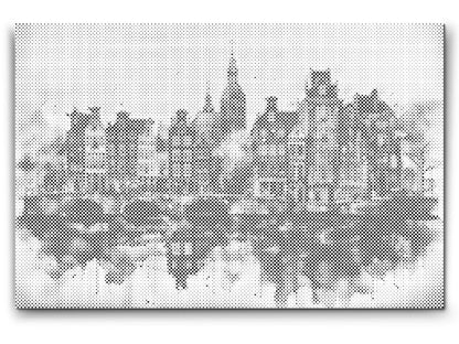 Mal-med-prikker -  Tegning af Amsterdam - Holland