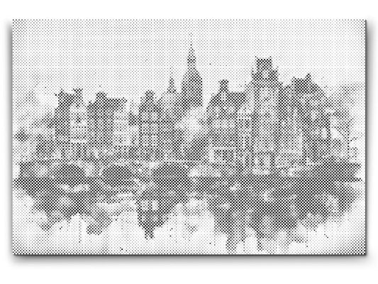 Mal-med-prikker -  Tegning af Amsterdam - Holland
