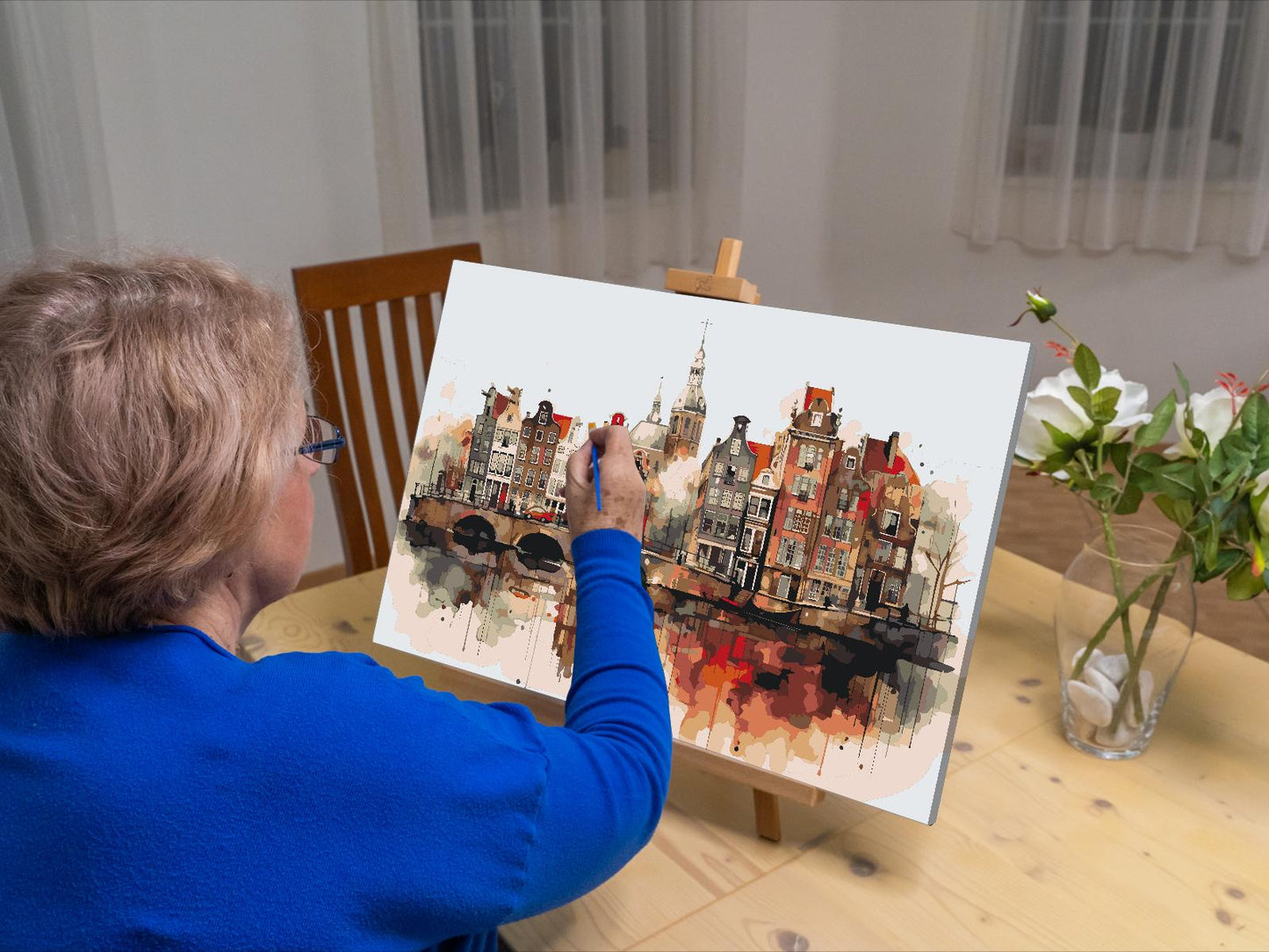 Paint by Numbers - Tegning af Amsterdam - Holland