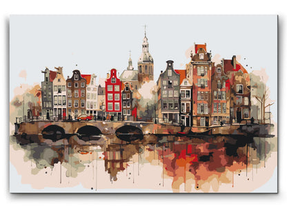 Paint by Numbers - Tegning af Amsterdam - Holland
