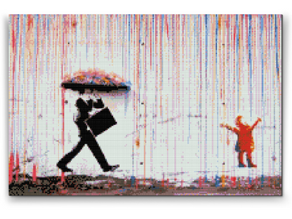 Diamond Painting - Banksy - Farverig regn