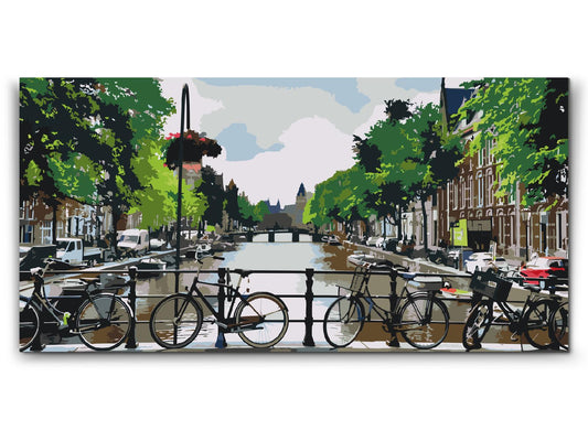 Paint by Numbers - Udsigt fra broen ved Amsterdam - Holland