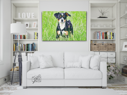 Diamond Painting - Hvalp i græsset