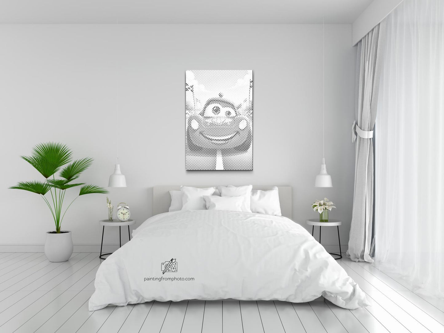 Mal-med-prikker -  Rød bil til børn