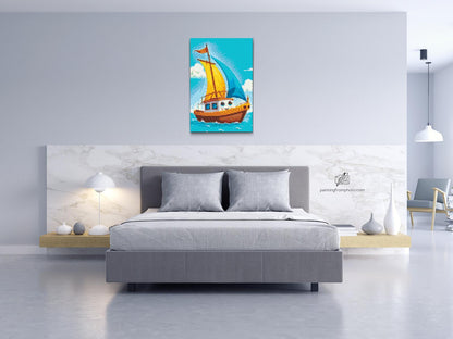 Diamond Painting - Båd til børn