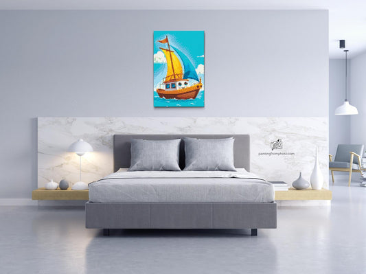 Diamond Painting - Båd til børn