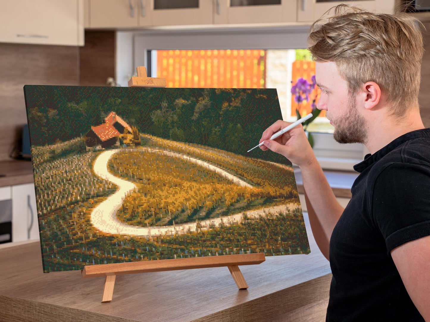 Diamond Painting - Vingård ved vejen i hjerteform, Maribor - Slovenien