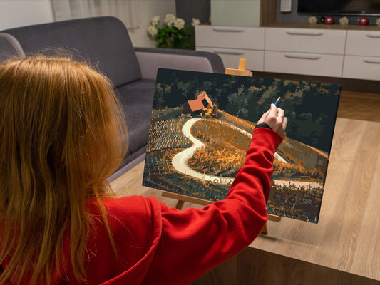 Paint by Numbers - Vingård ved vejen i hjerteform, Maribor - Slovenien