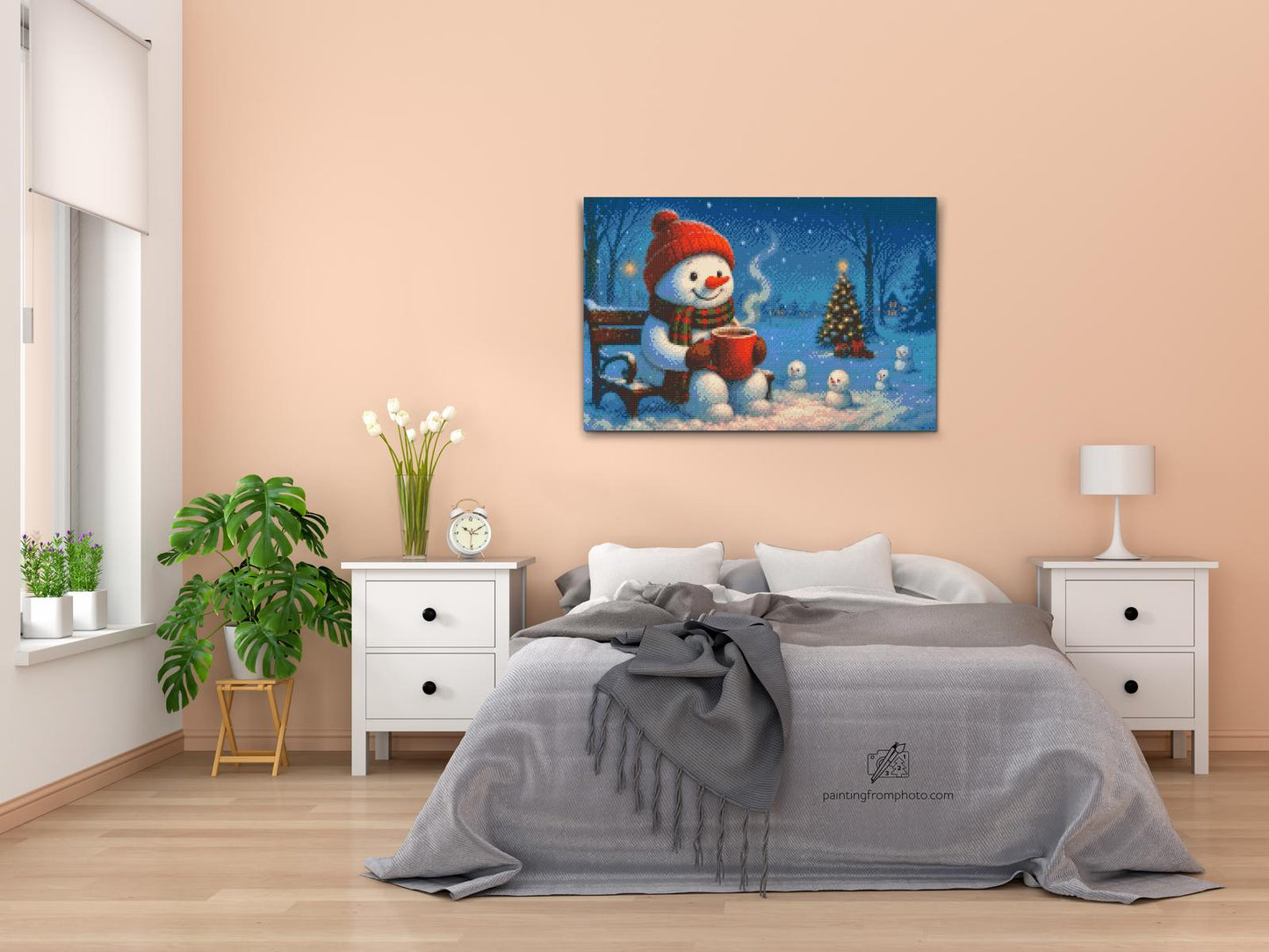 Diamond Painting - Snemand på en bænk