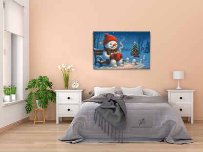 Diamond Painting - Snemand på en bænk