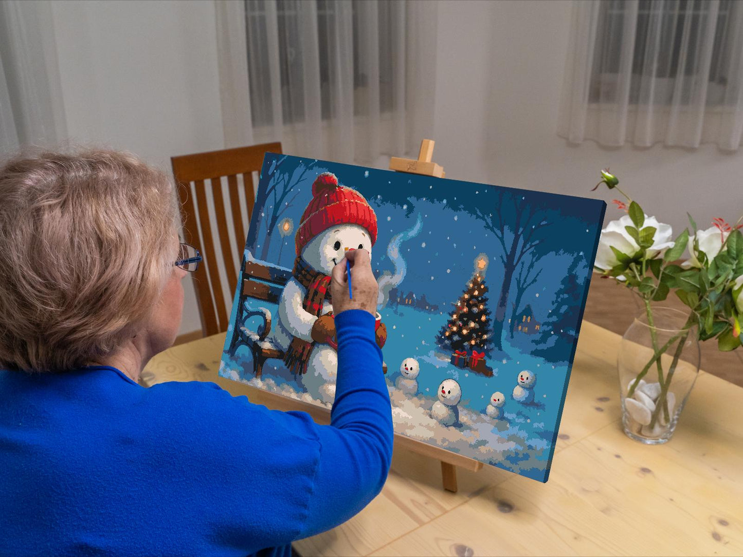 Paint by Numbers - Snemand på en bænk