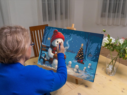 Paint by Numbers - Snemand på en bænk