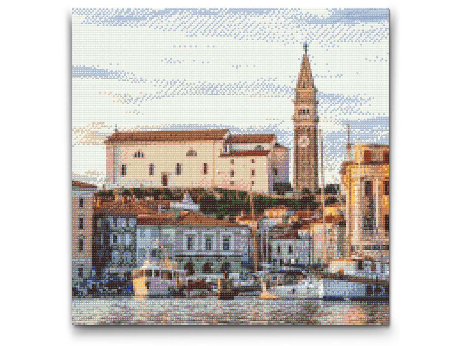 Diamond Painting - Byen Piran ved skumringstid - Slovenien