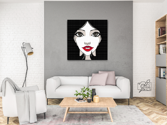 Diamond Painting - Kvinde med røde læber