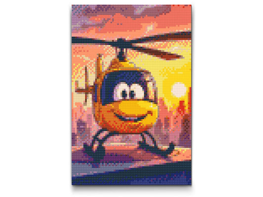Diamond Painting - Gul helikopter til børn
