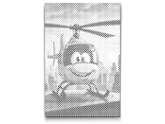 Mal-med-prikker -  Gul helikopter til børn