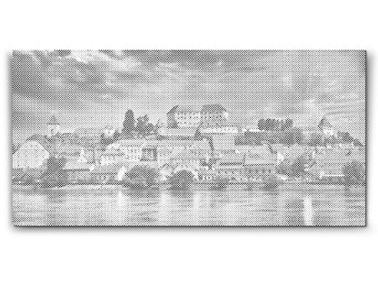 Mal-med-prikker -  Udsigt over byen Ptuj - Slovenien