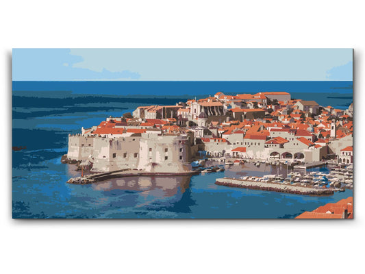 Paint by Numbers - Udsigt over Dubrovnik - Kroatien