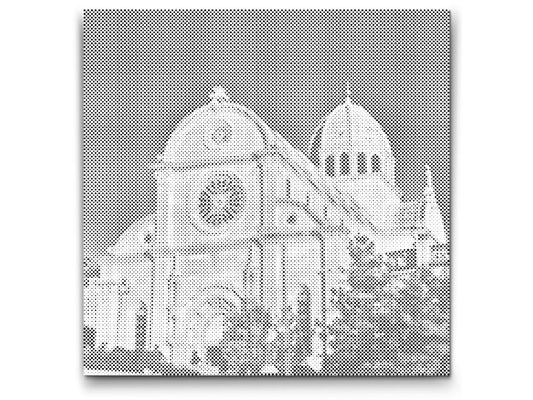 Mal-med-prikker -  Sankt Jakobs Katedral, Šibenik - Kroatien