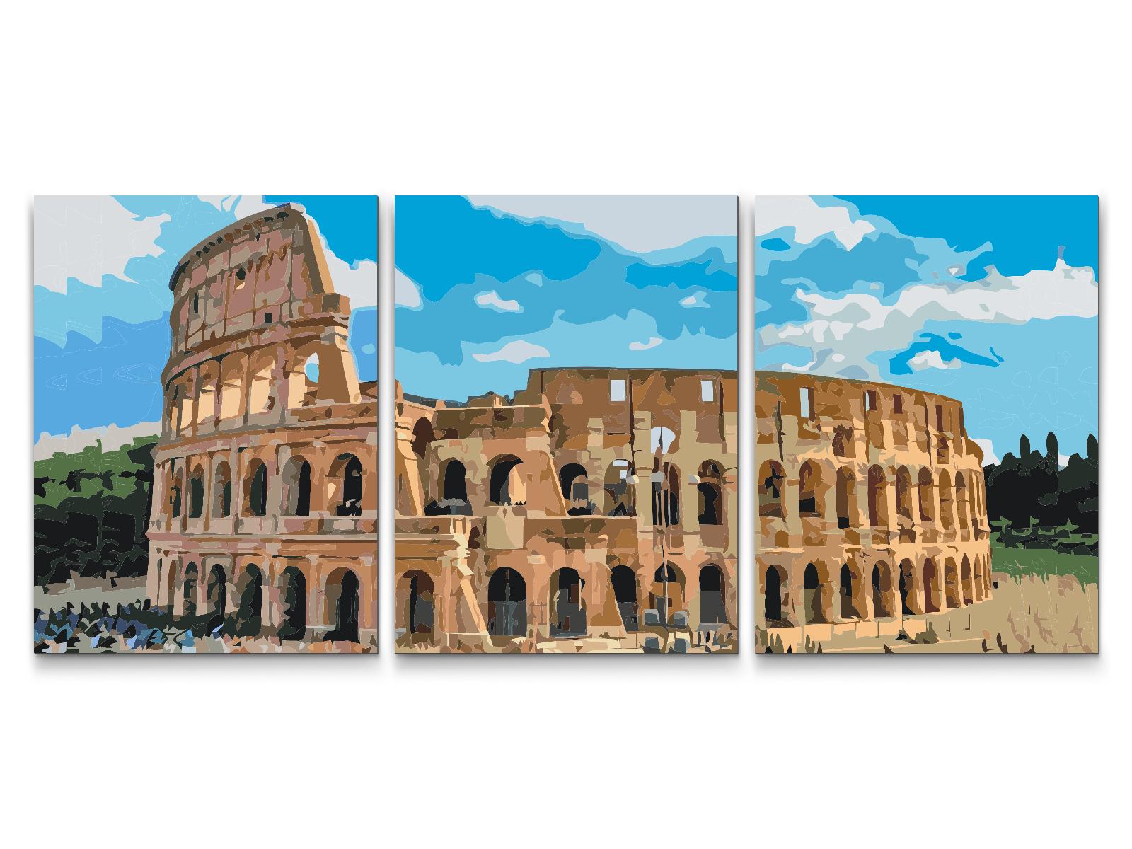 Paint by Numbers - Colosseum 2 (sæt af 3 lærreder)