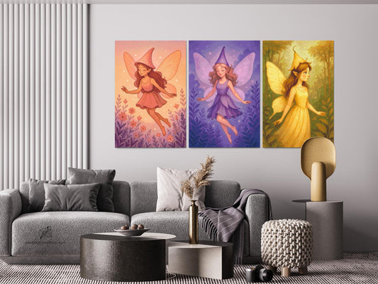 Diamond Painting - Magiske skovfeer (sæt med 3 lærreder)