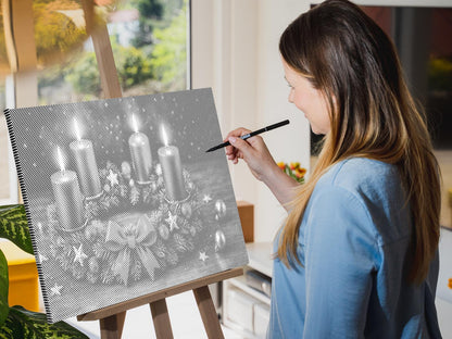 Mal-med-prikker -  Adventskrans til bordet