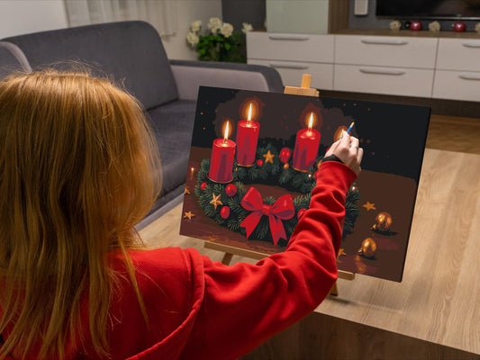 Paint by Numbers - Adventskrans til bordet