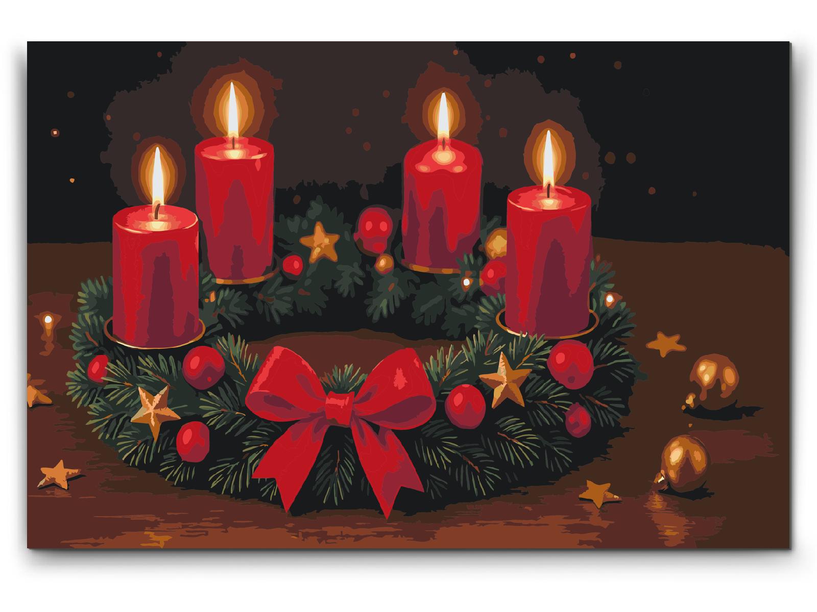 Paint by Numbers - Adventskrans til bordet
