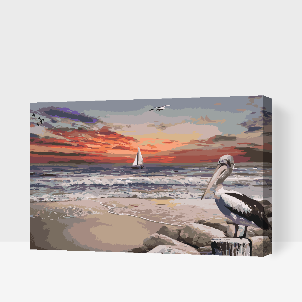 Paint by Numbers - Pelican og Boat