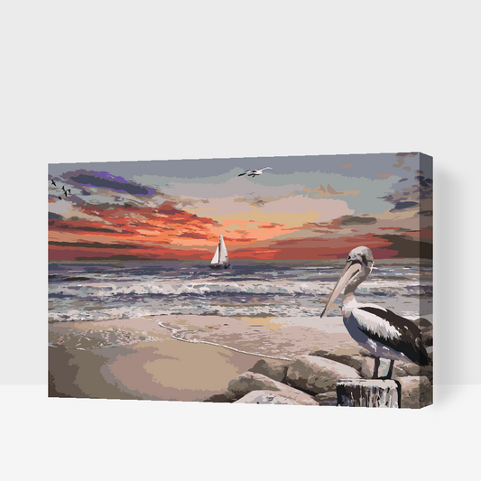 Paint by Numbers - Pelican og Boat