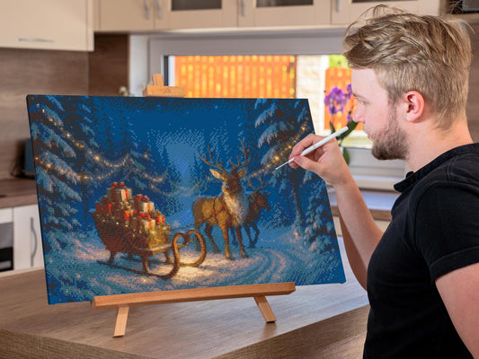 Diamond Painting - Julemandens slæde