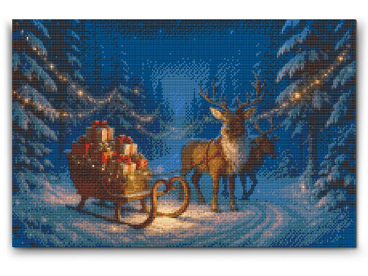 Diamond Painting - Julemandens slæde